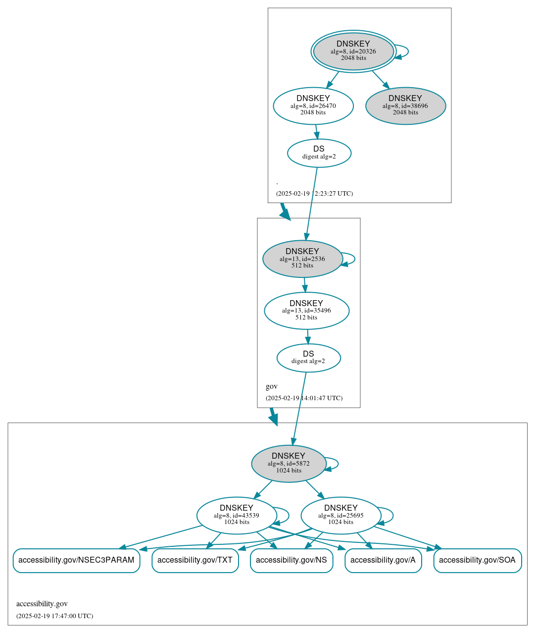 DNSSEC authentication graph