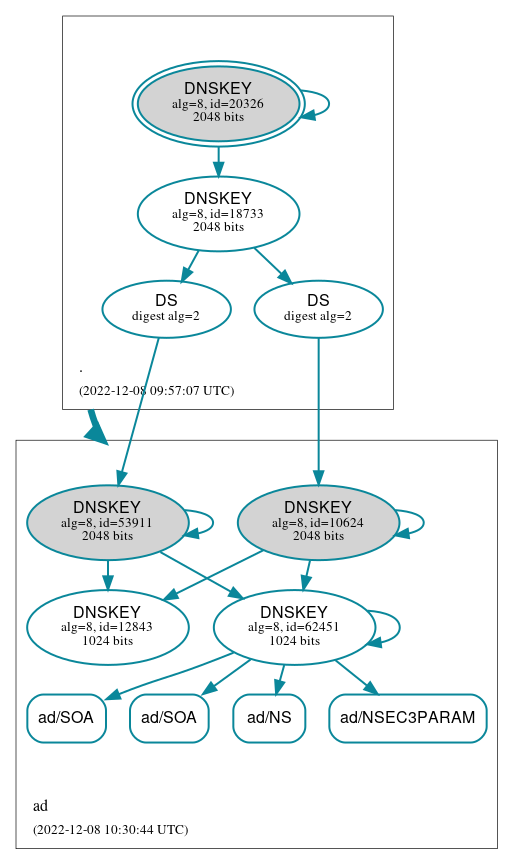 DNSSEC authentication graph