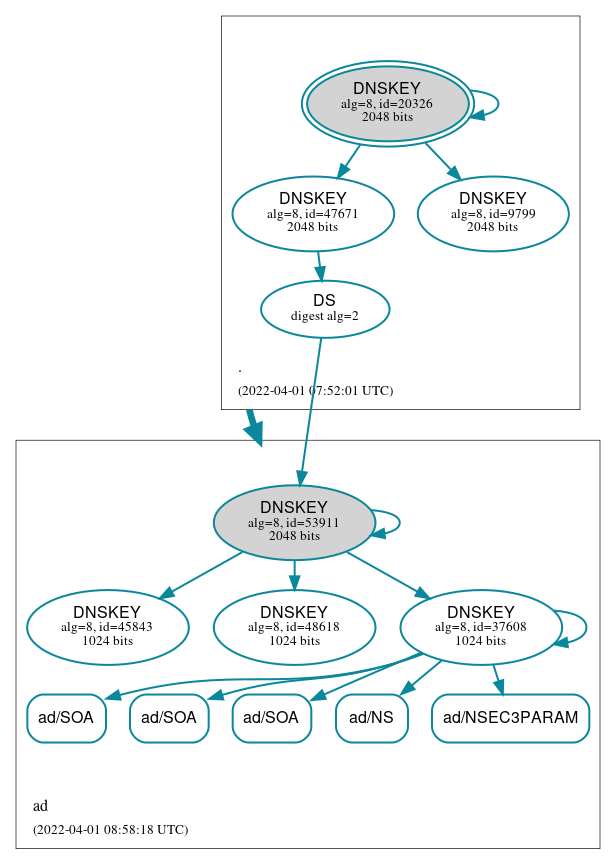 DNSSEC authentication graph