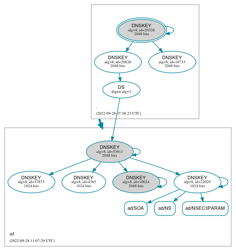 DNSSEC authentication graph