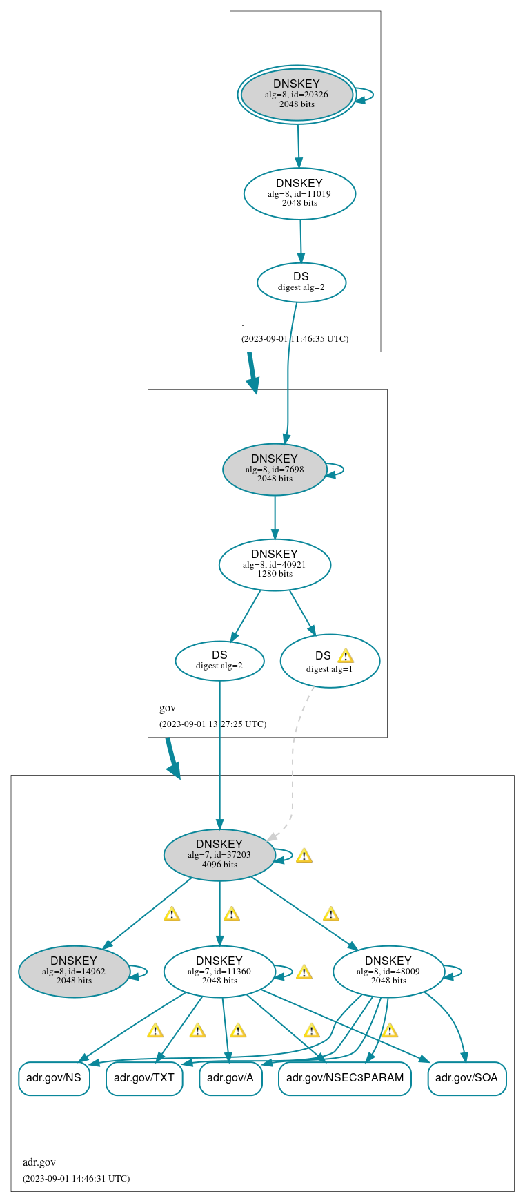 DNSSEC authentication graph