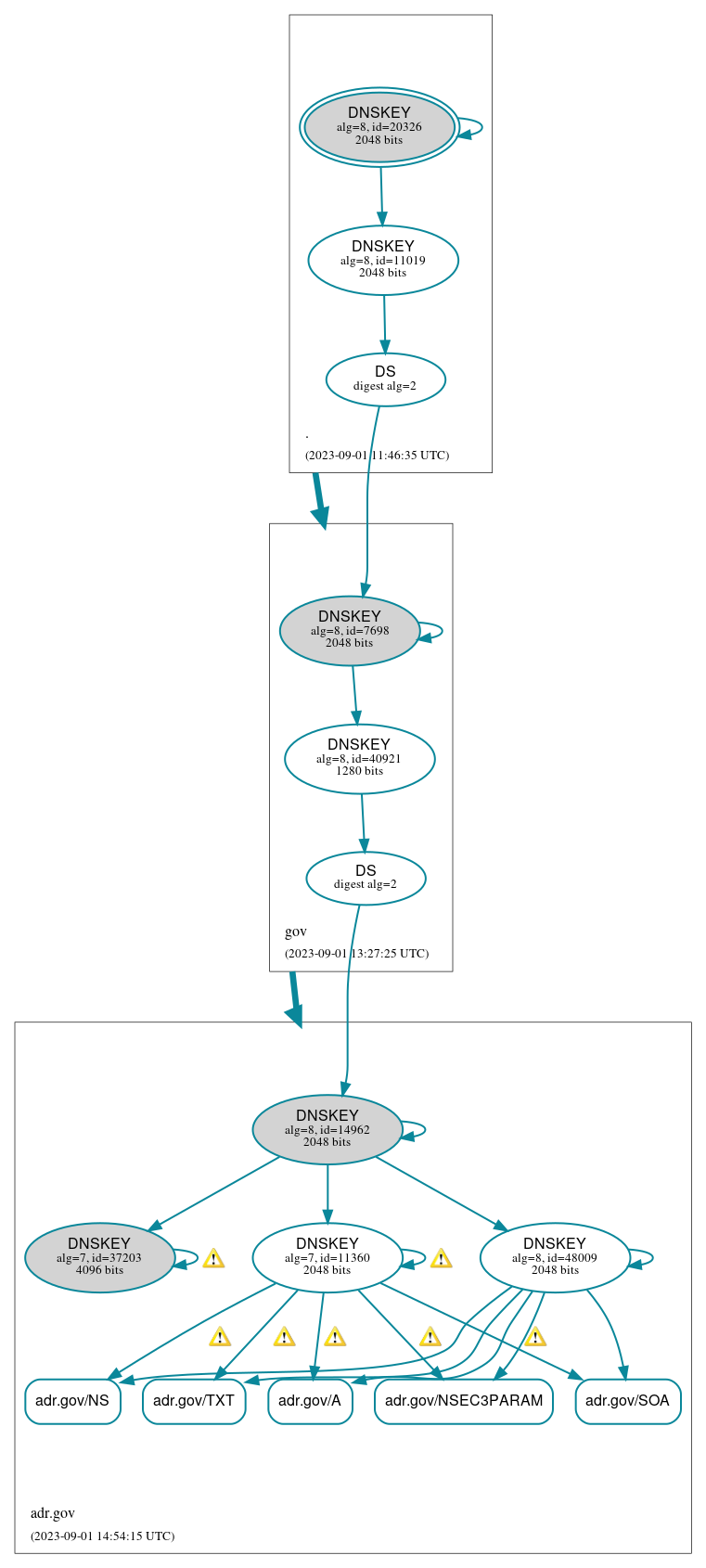 DNSSEC authentication graph