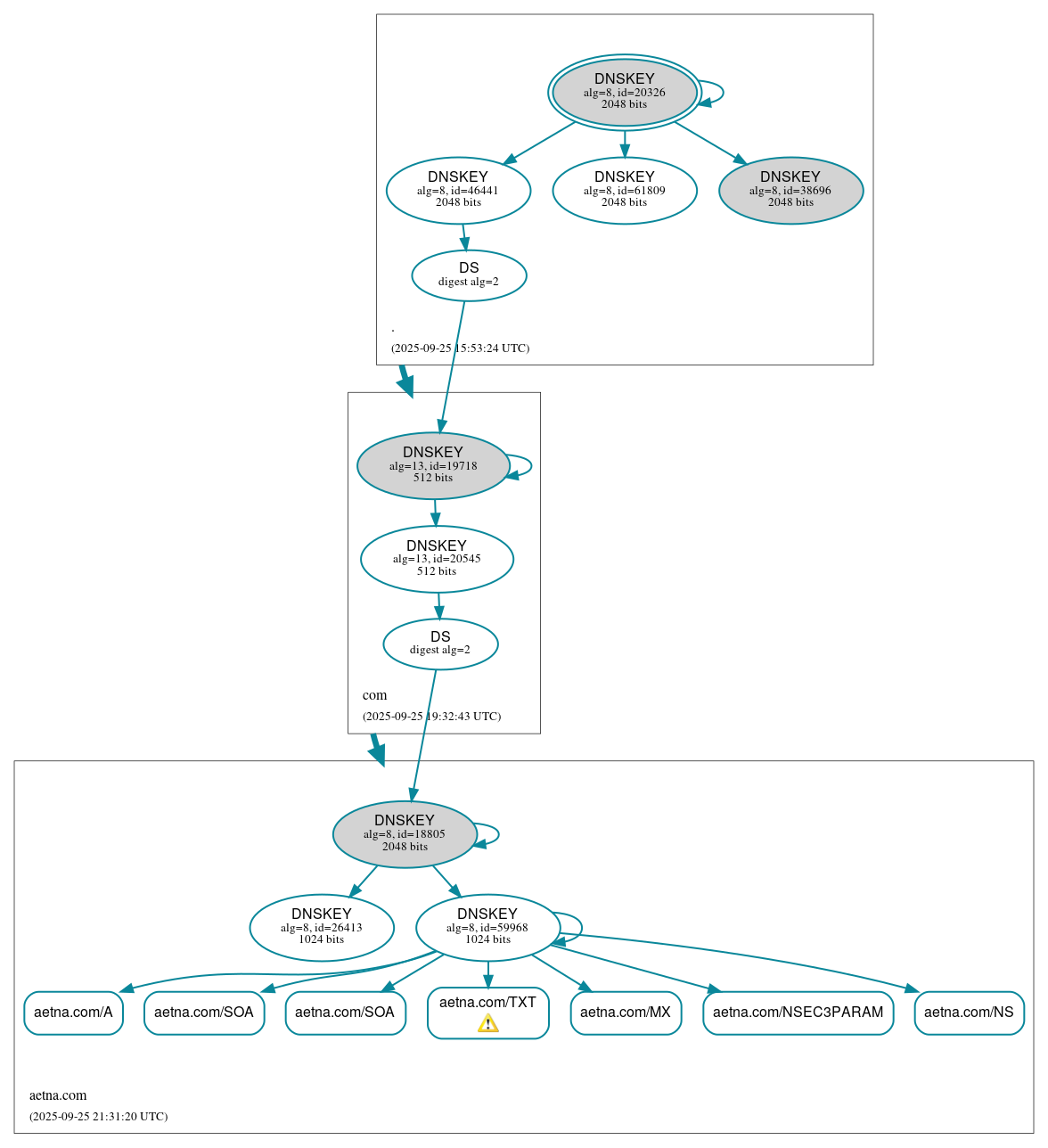 DNSSEC authentication graph