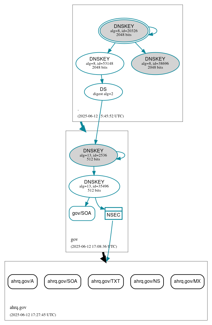 DNSSEC authentication graph