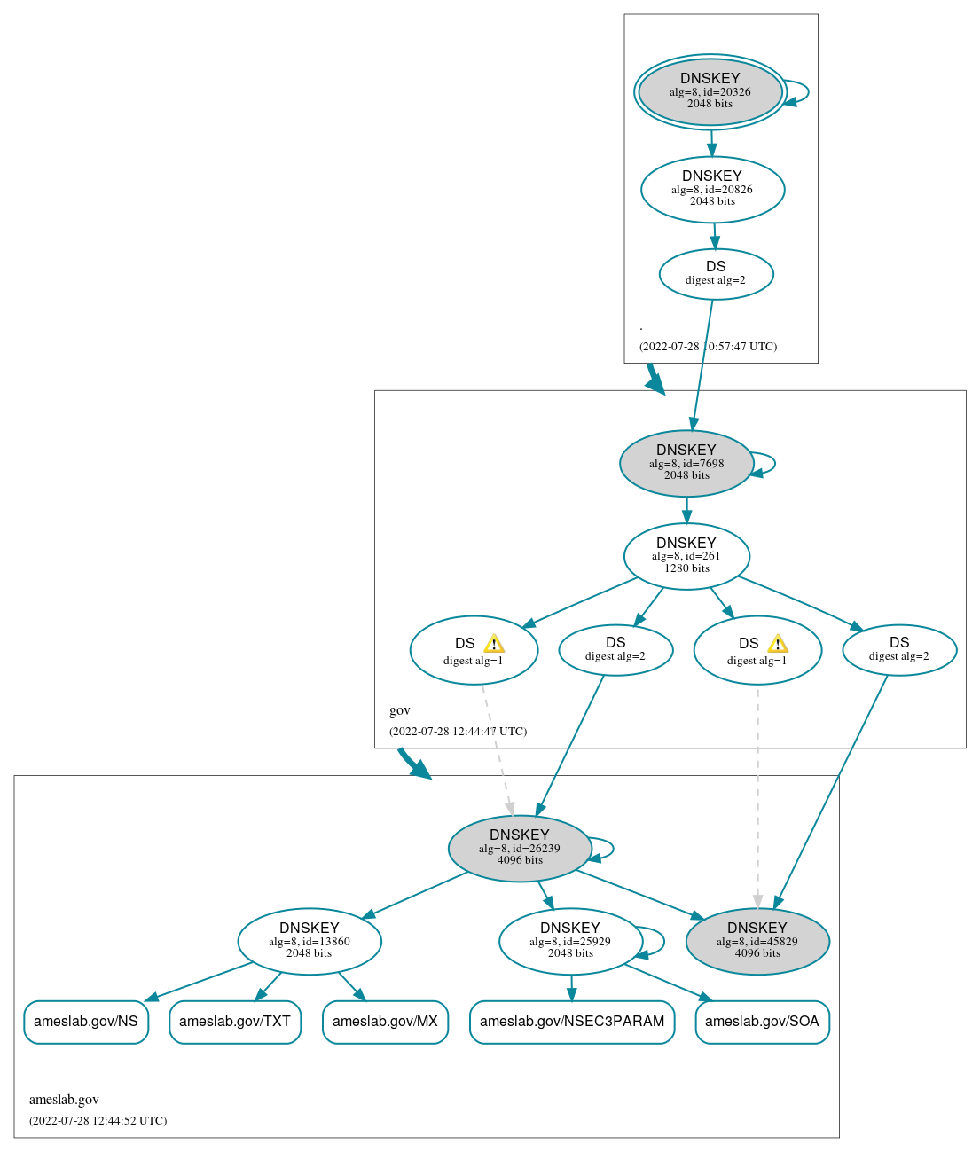 DNSSEC authentication graph