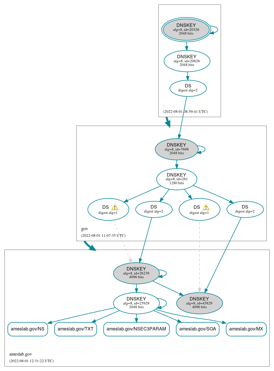 DNSSEC authentication graph