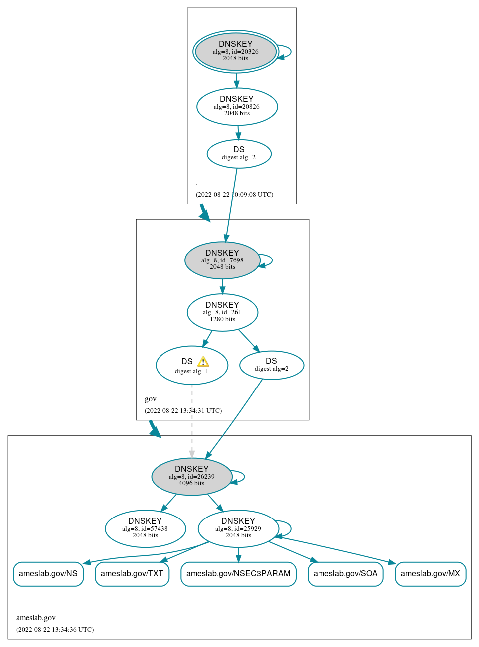 DNSSEC authentication graph