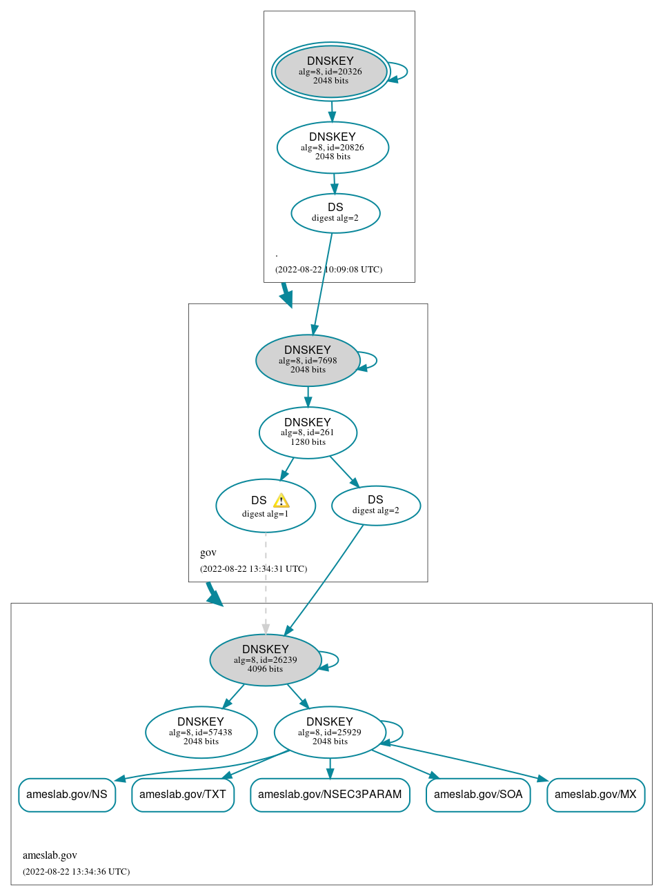 DNSSEC authentication graph