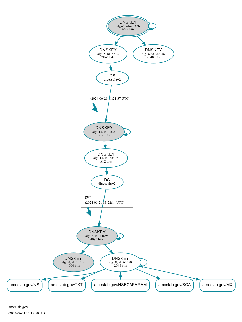 DNSSEC authentication graph