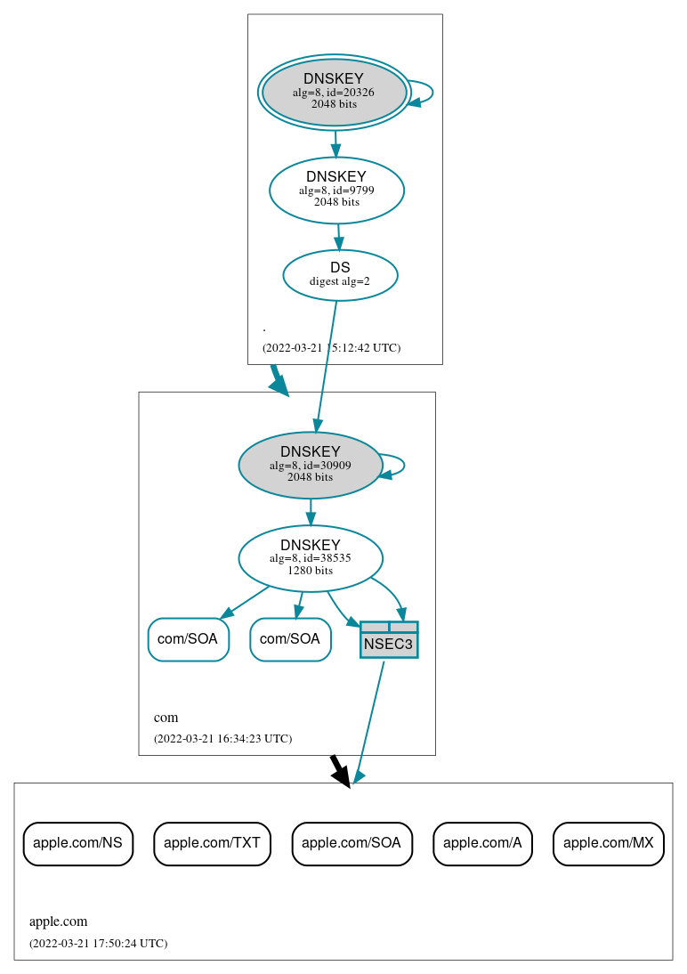 DNSSEC authentication graph