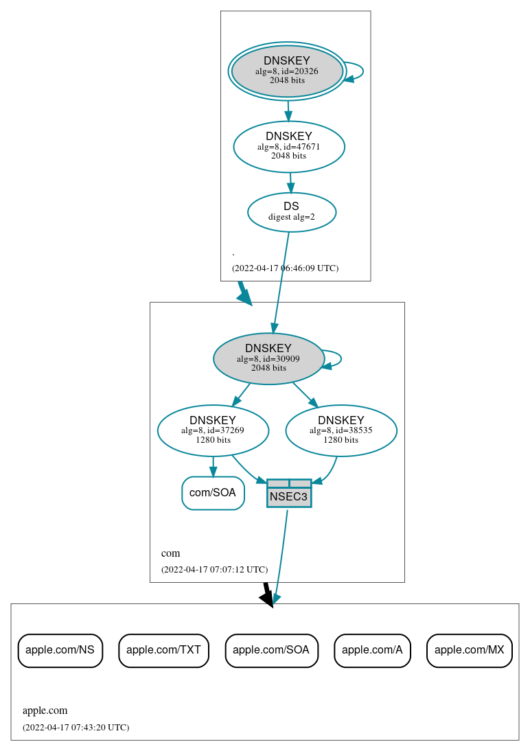 DNSSEC authentication graph