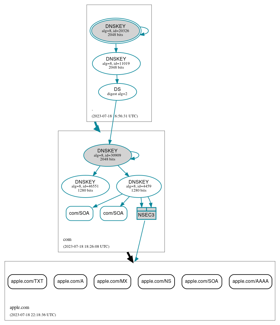 DNSSEC authentication graph