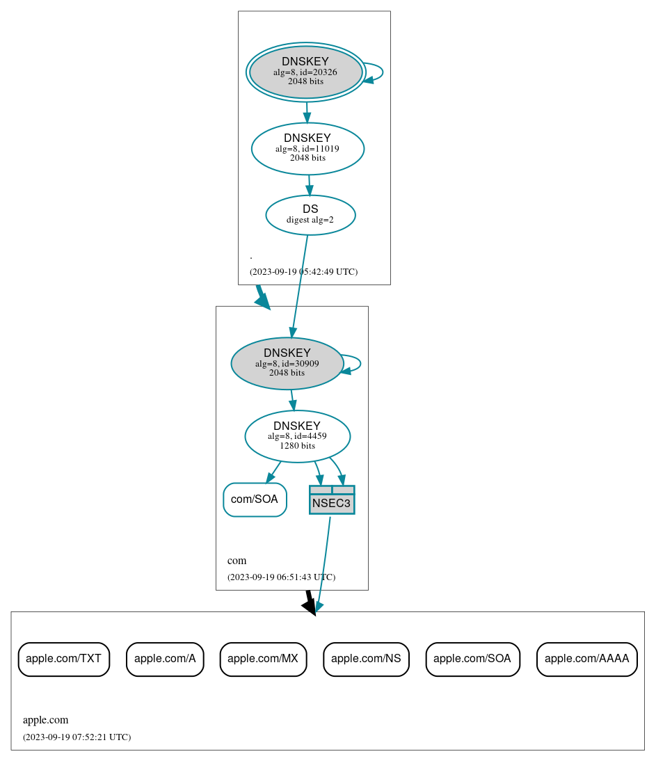 DNSSEC authentication graph