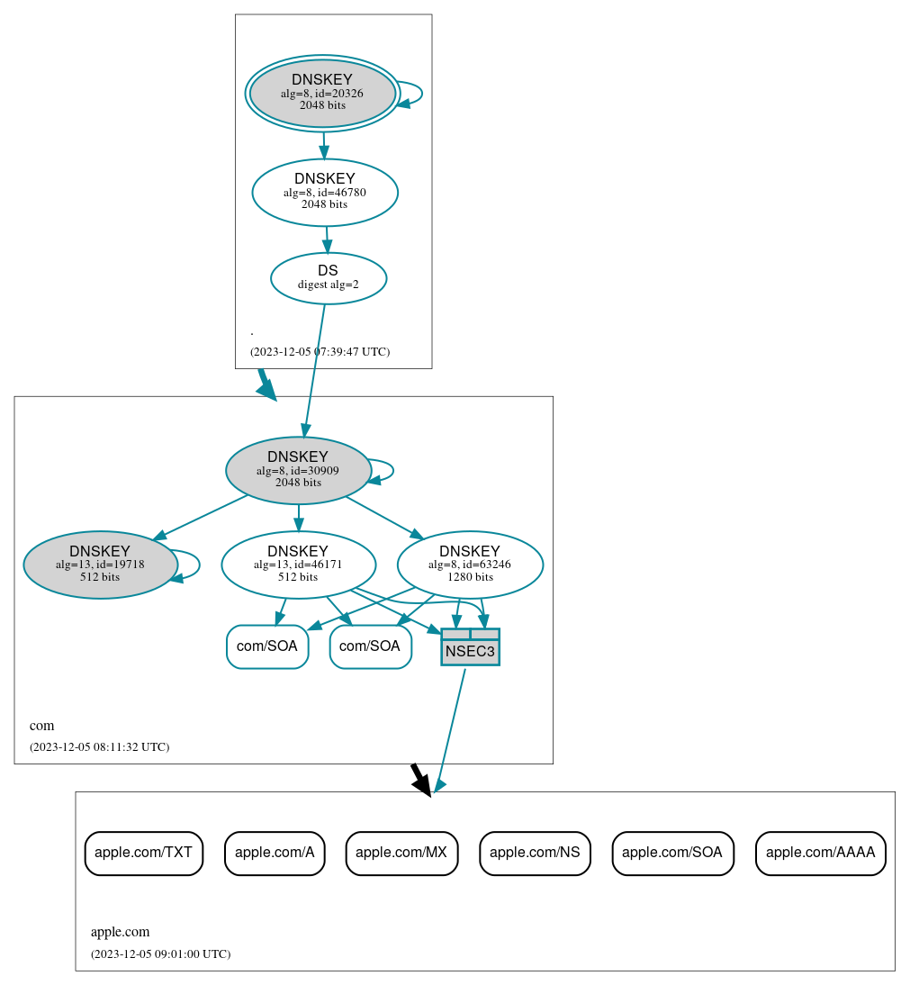 DNSSEC authentication graph