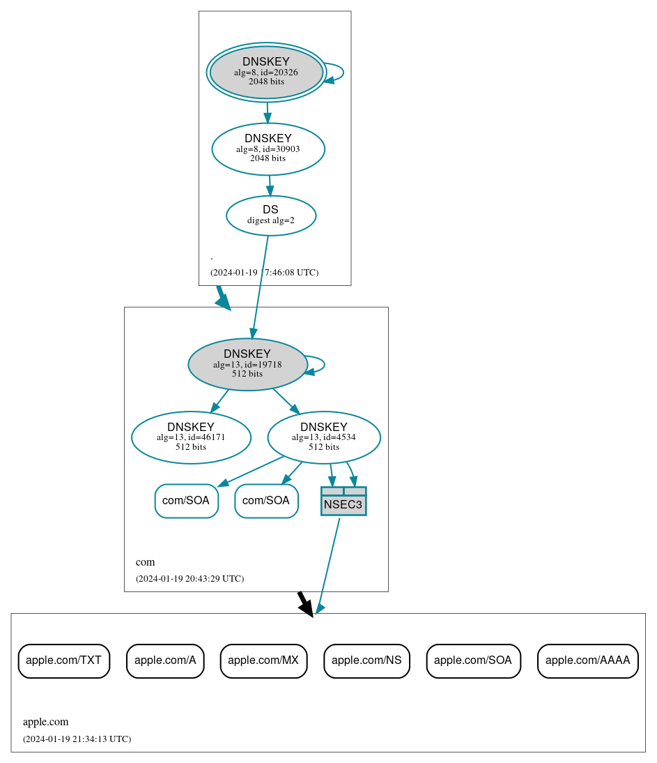 DNSSEC authentication graph