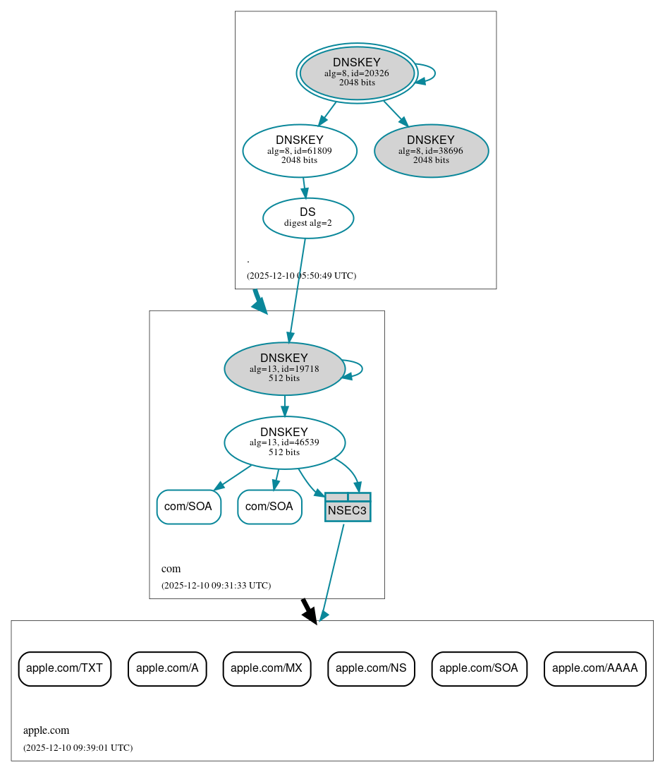 DNSSEC authentication graph