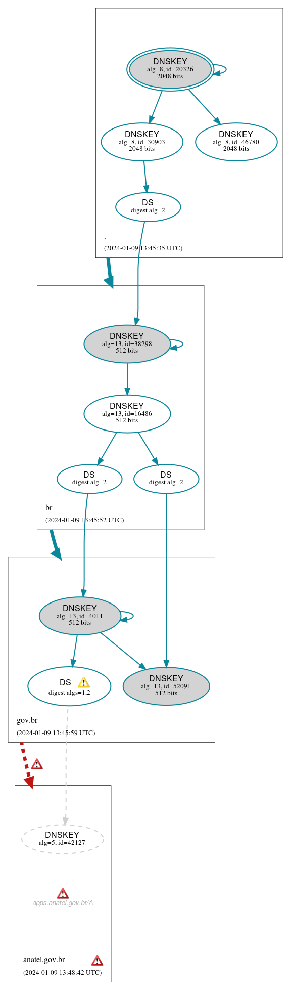 DNSSEC authentication graph