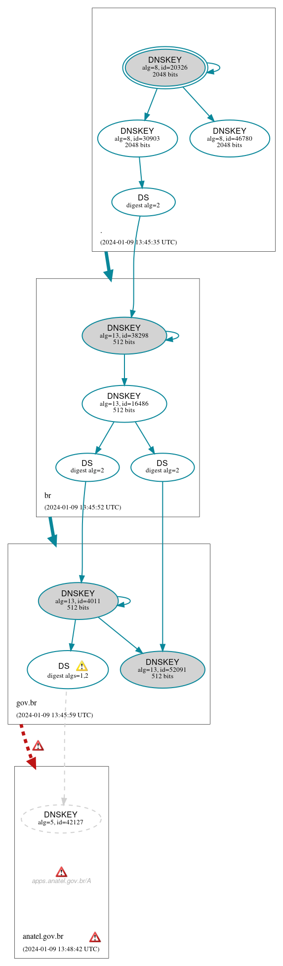 DNSSEC authentication graph