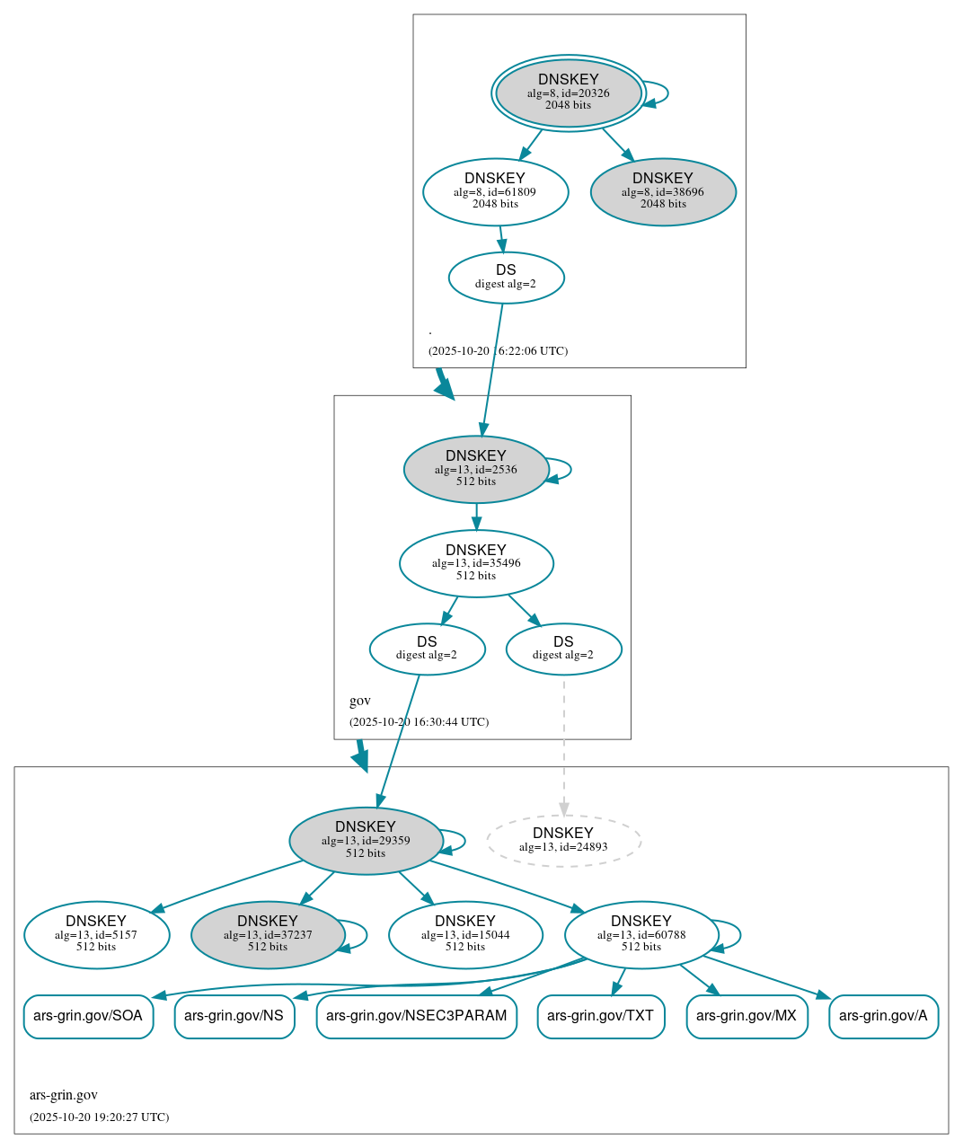 DNSSEC authentication graph