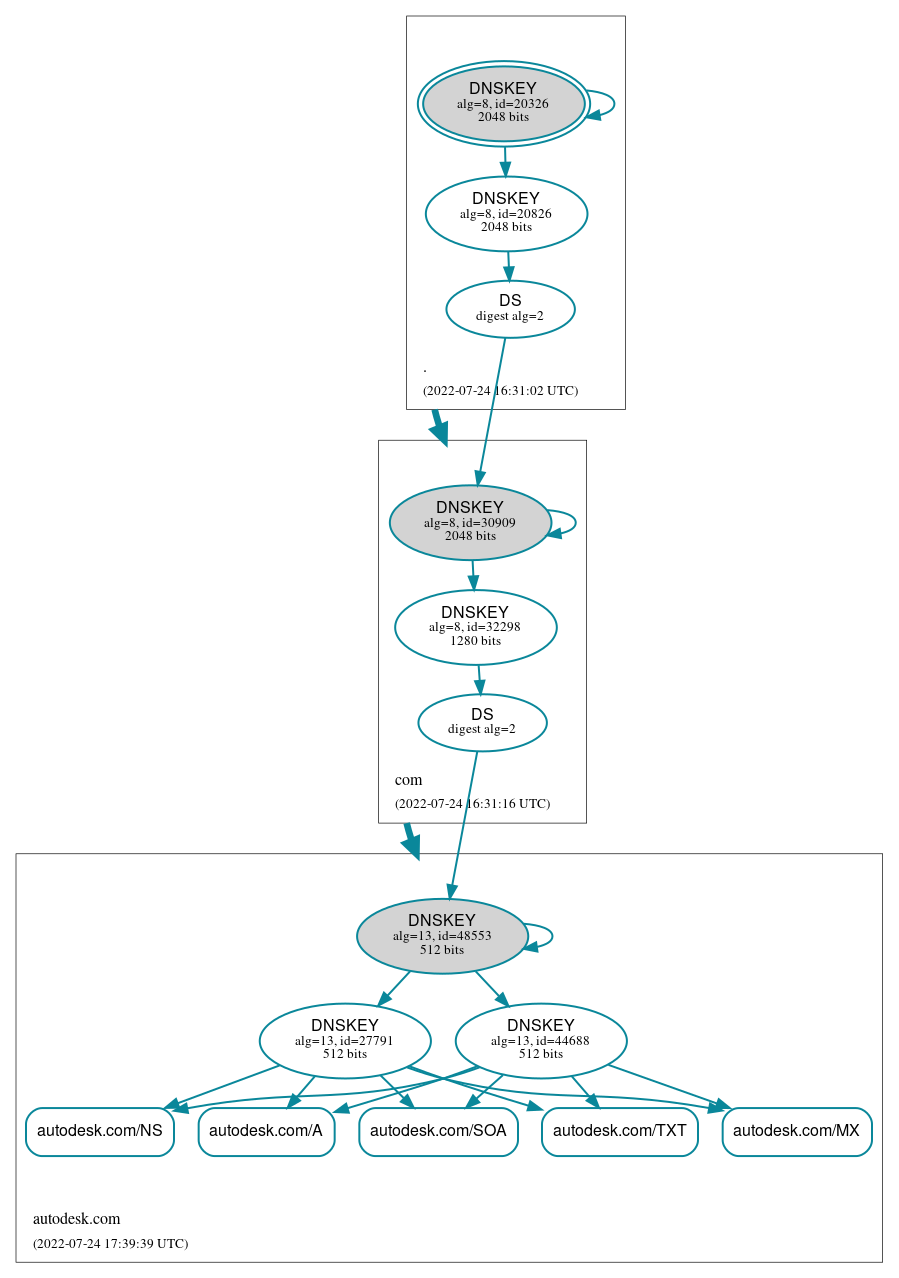 DNSSEC authentication graph