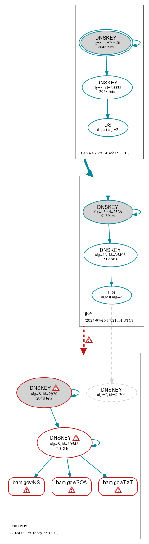 DNSSEC authentication graph