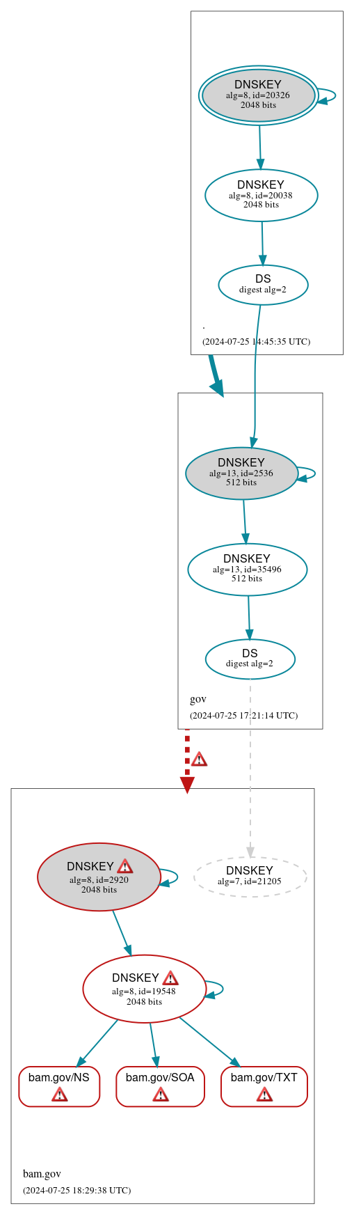 DNSSEC authentication graph