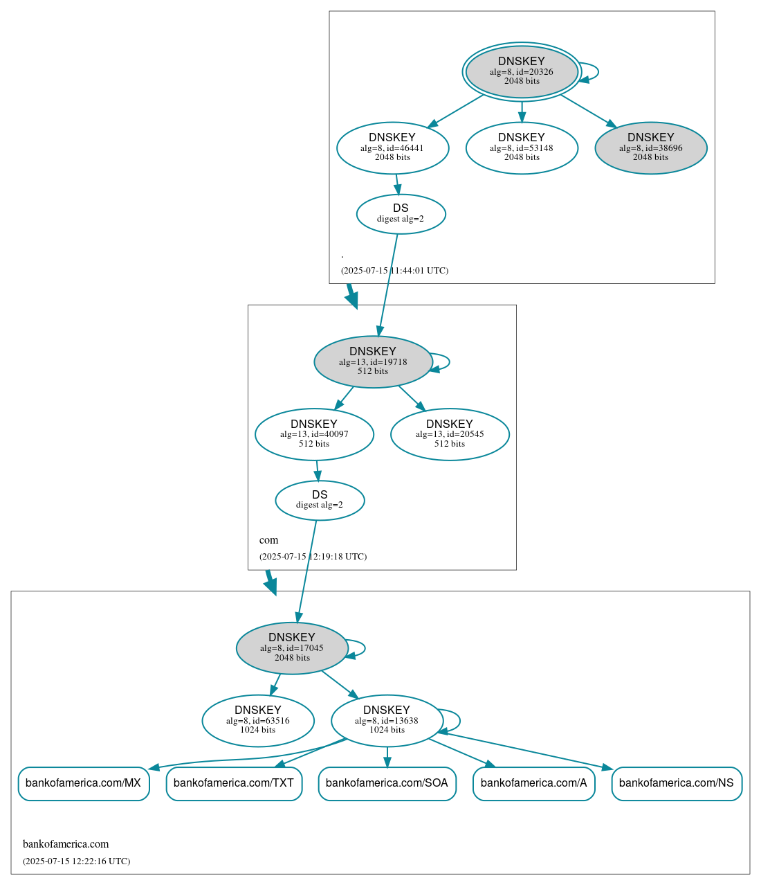 DNSSEC authentication graph