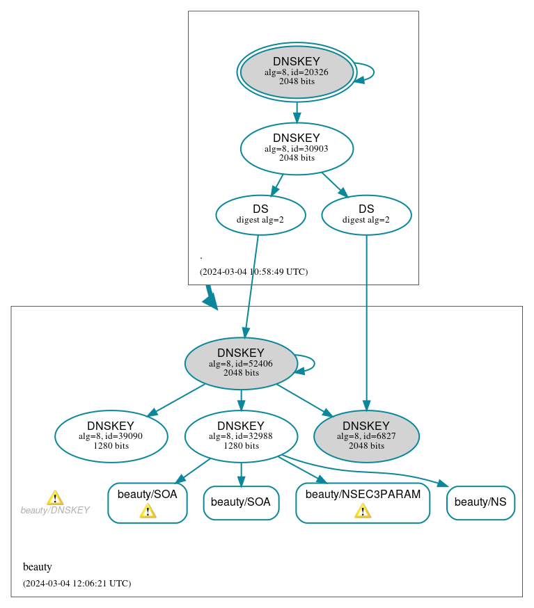 DNSSEC authentication graph