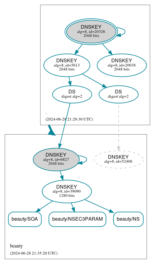 DNSSEC authentication graph