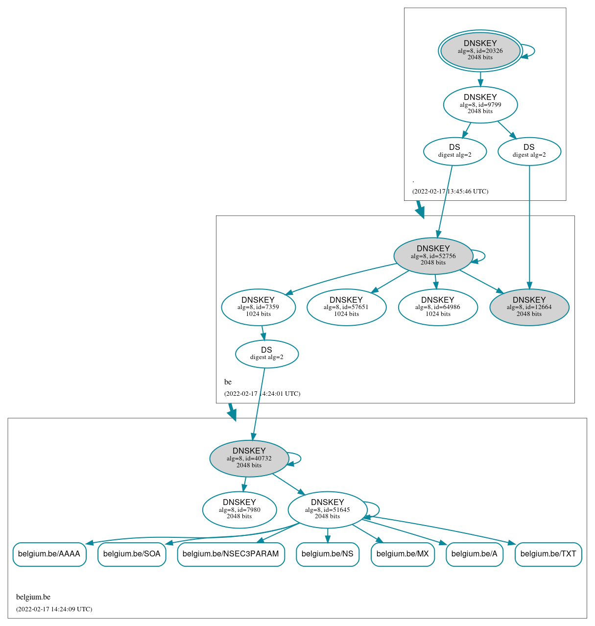 DNSSEC authentication graph