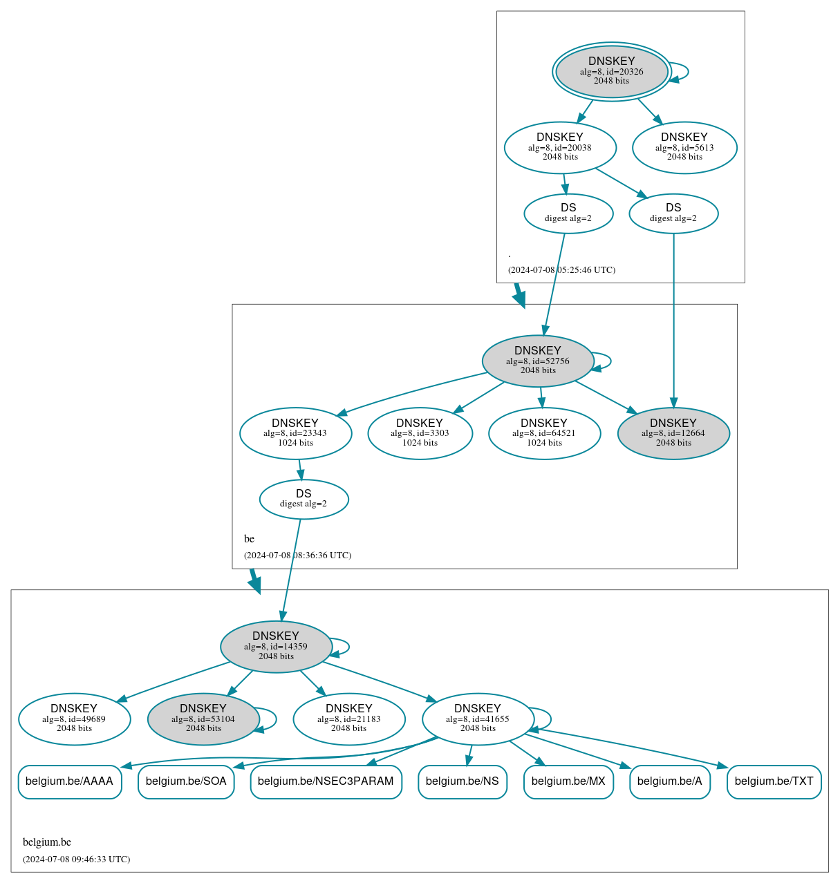 DNSSEC authentication graph