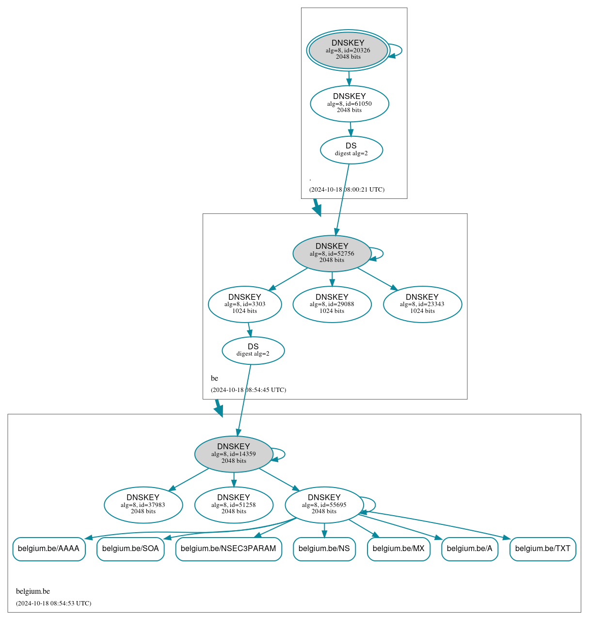 DNSSEC authentication graph