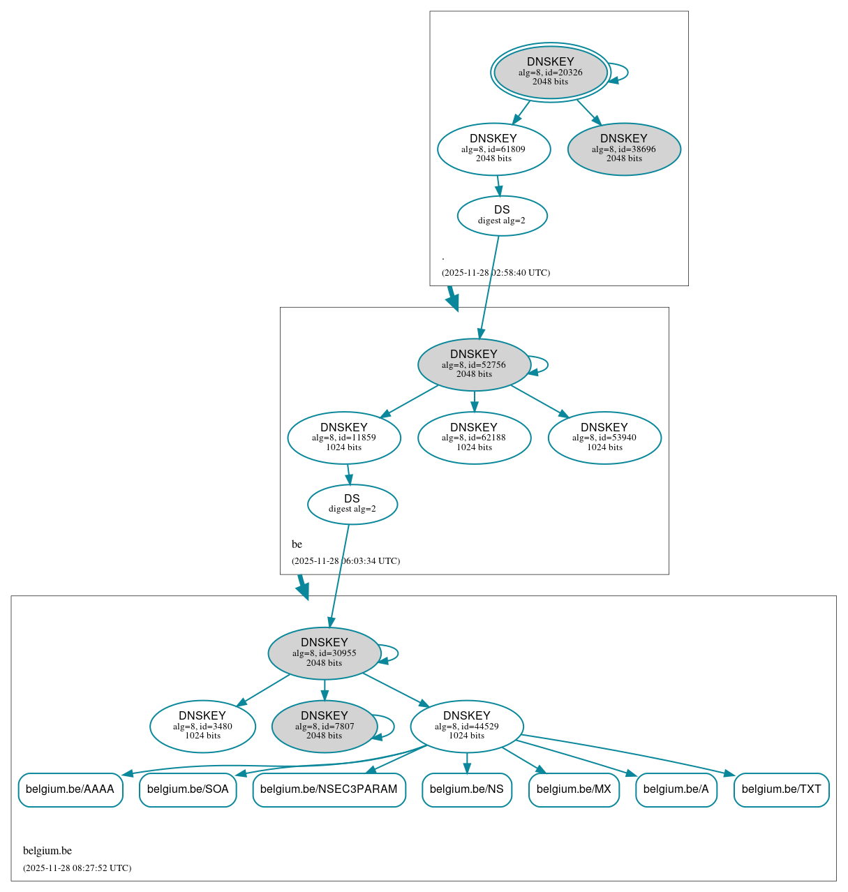 DNSSEC authentication graph