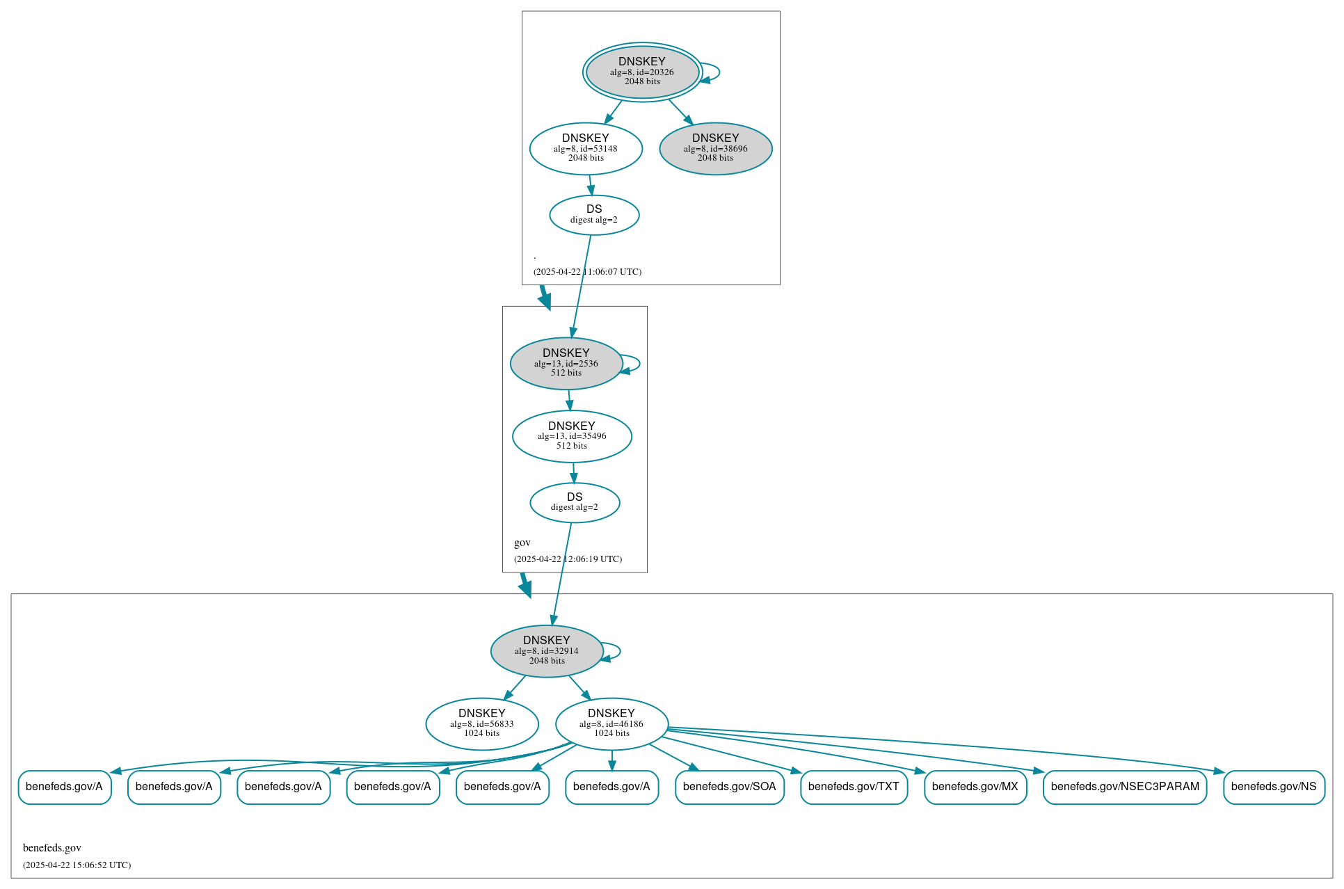 DNSSEC authentication graph