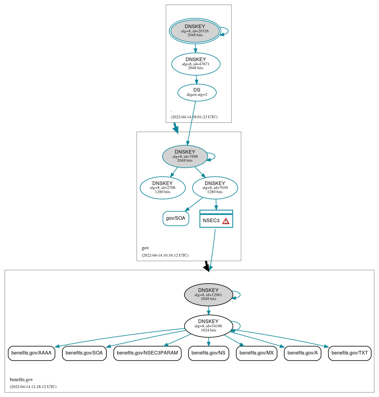 DNSSEC authentication graph