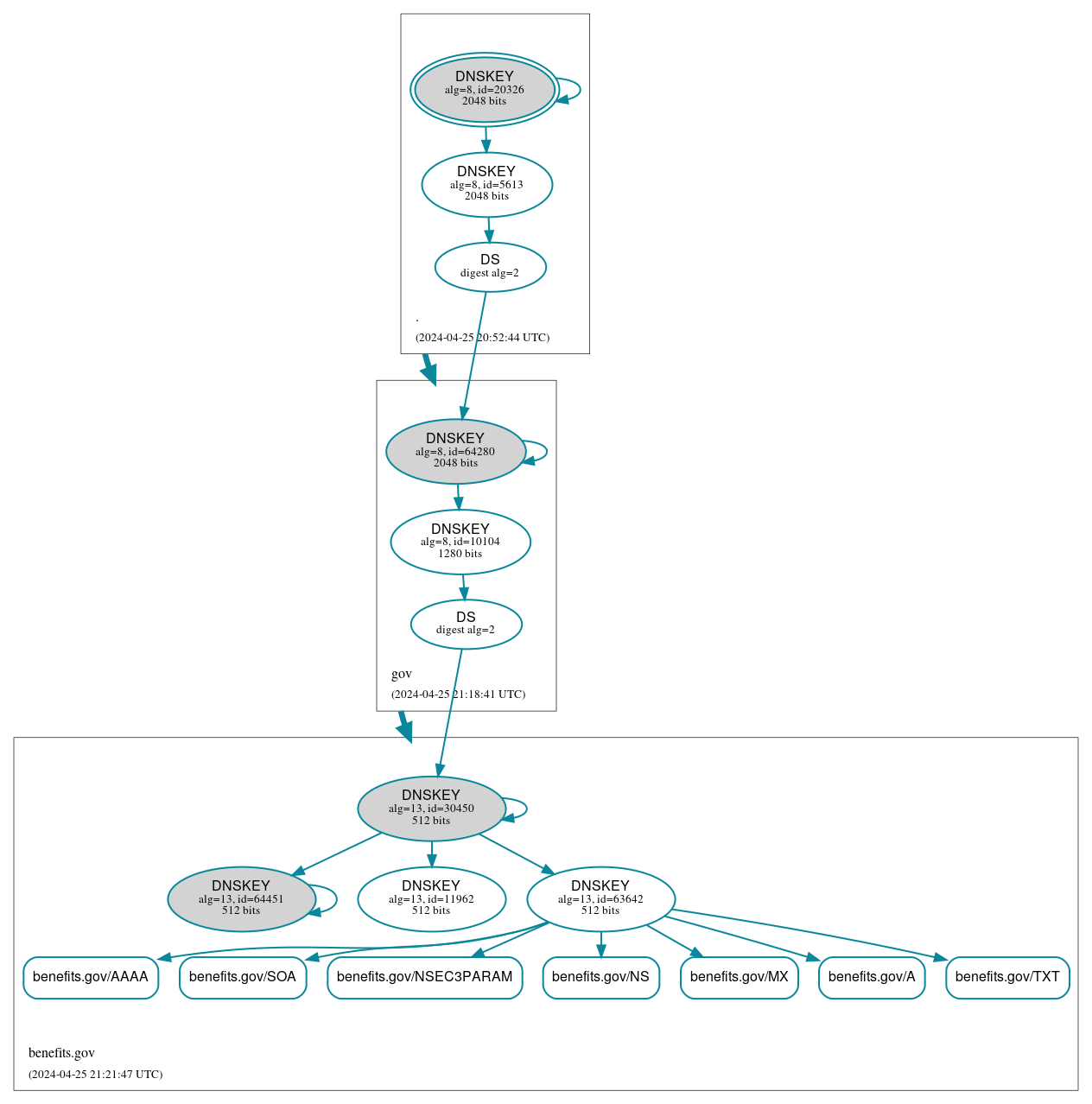 DNSSEC authentication graph