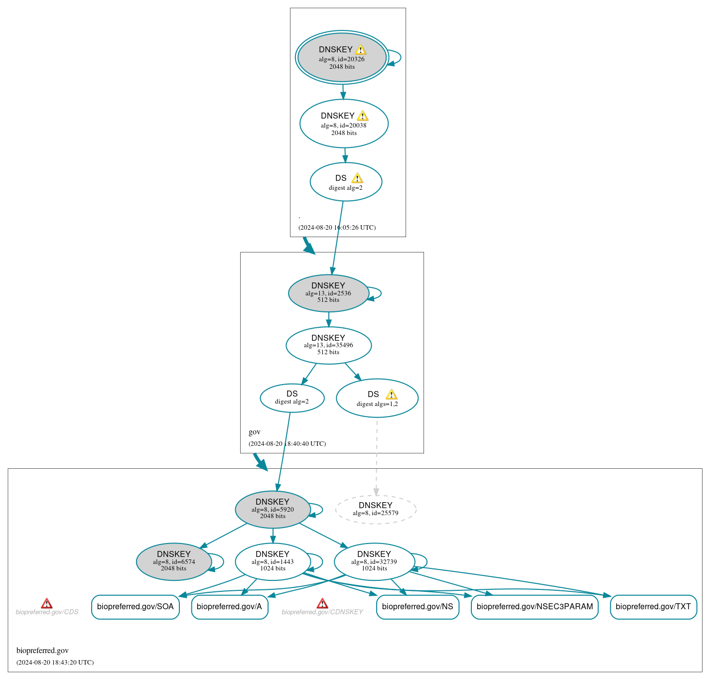 DNSSEC authentication graph