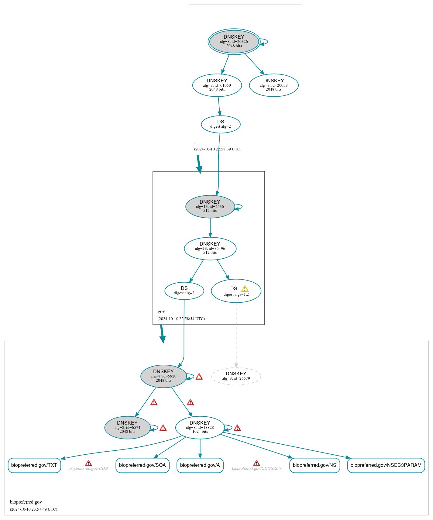 DNSSEC authentication graph