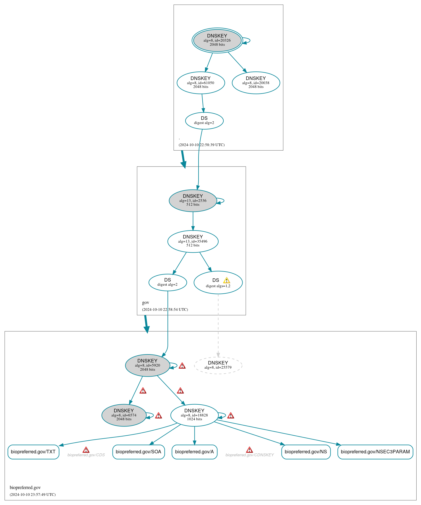 DNSSEC authentication graph