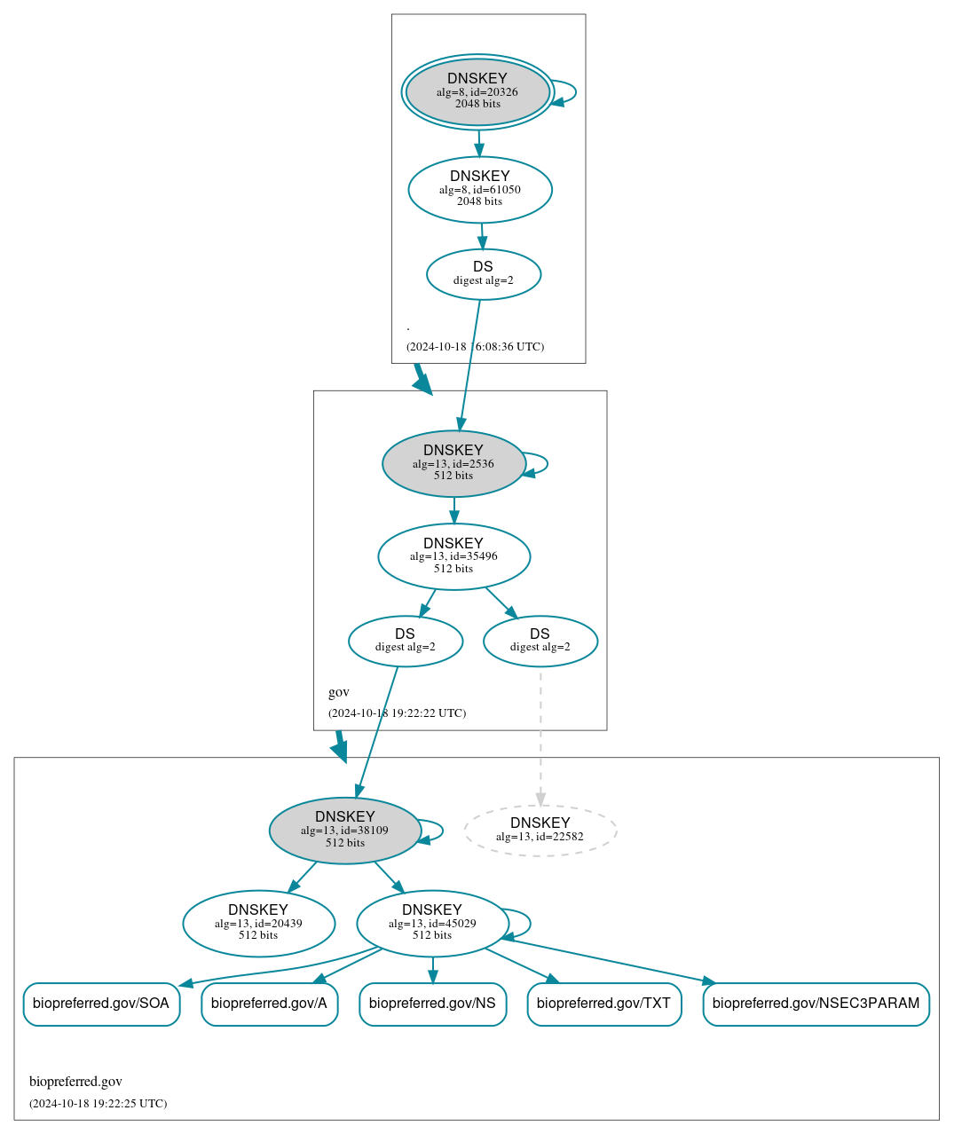 DNSSEC authentication graph