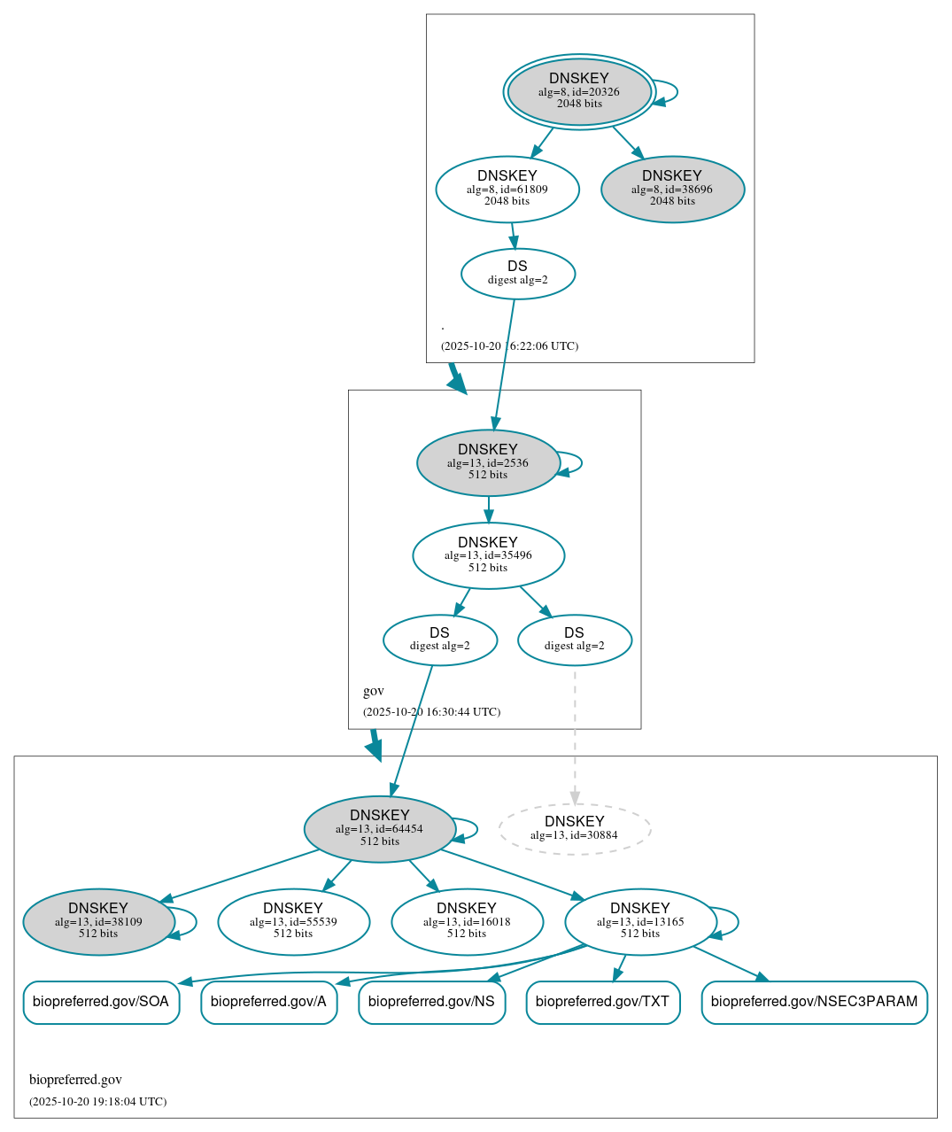DNSSEC authentication graph