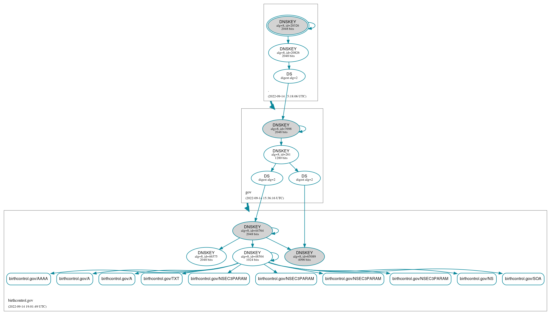 DNSSEC authentication graph