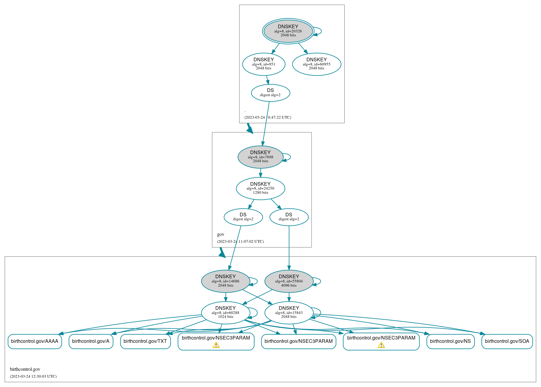 DNSSEC authentication graph