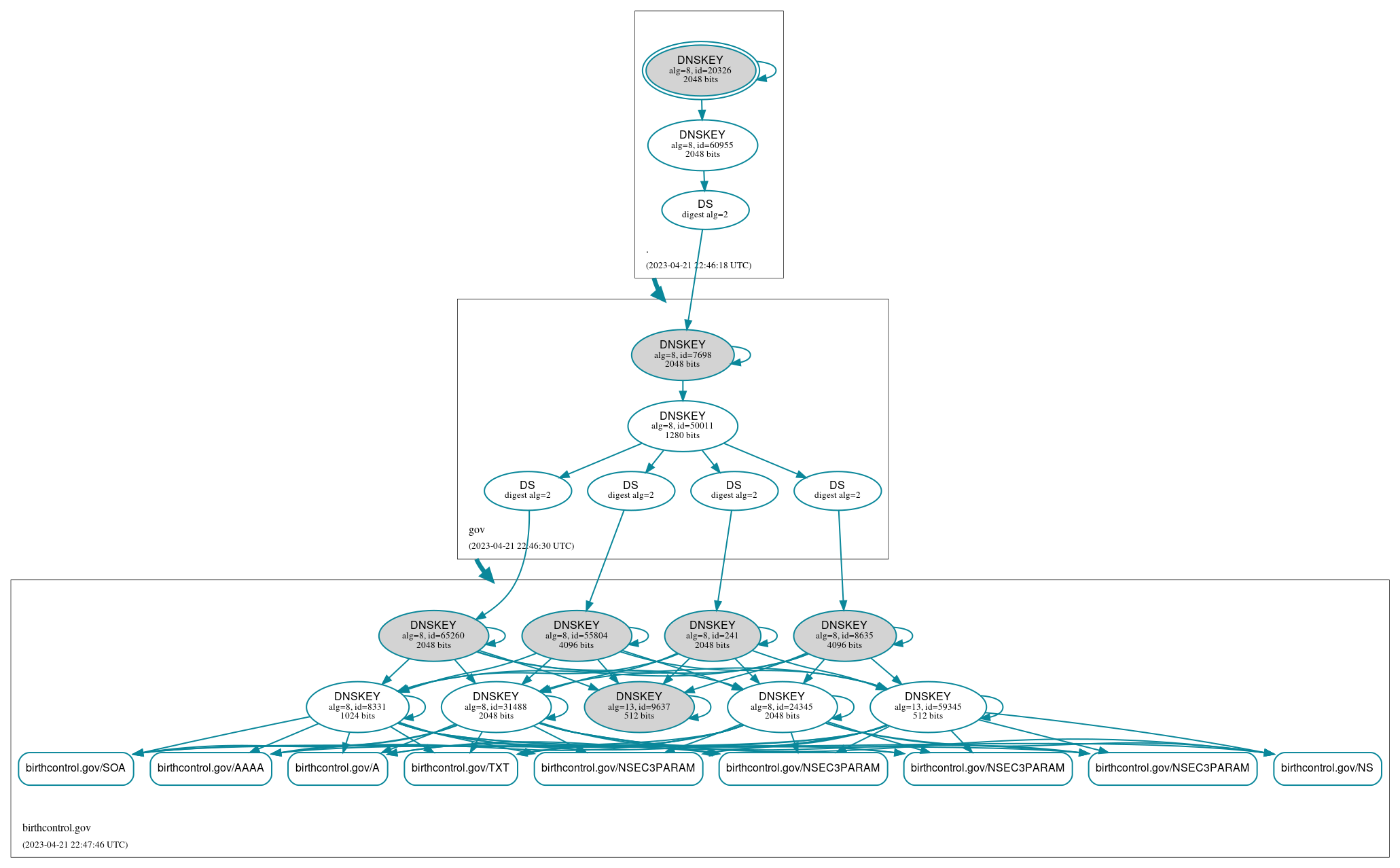 DNSSEC authentication graph