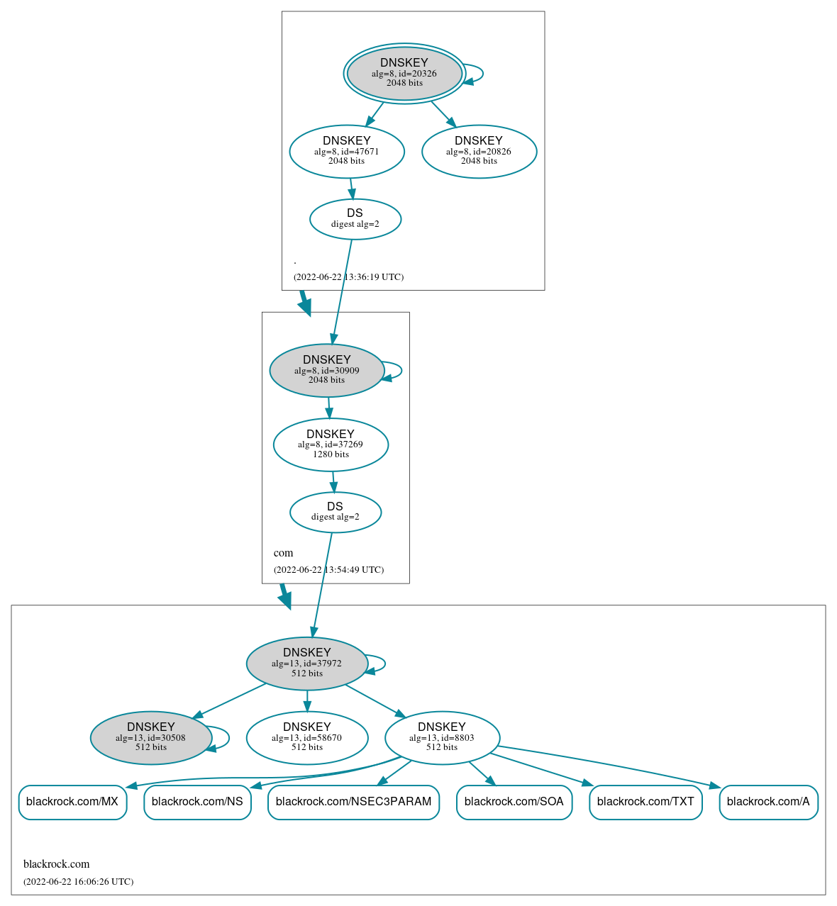 DNSSEC authentication graph