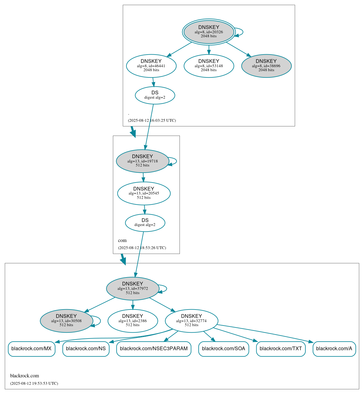DNSSEC authentication graph