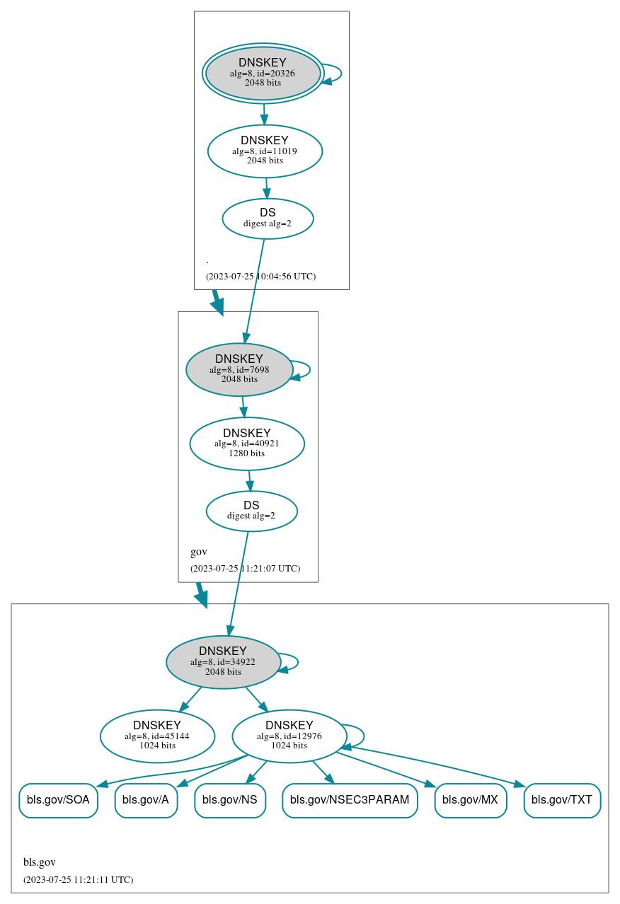 DNSSEC authentication graph