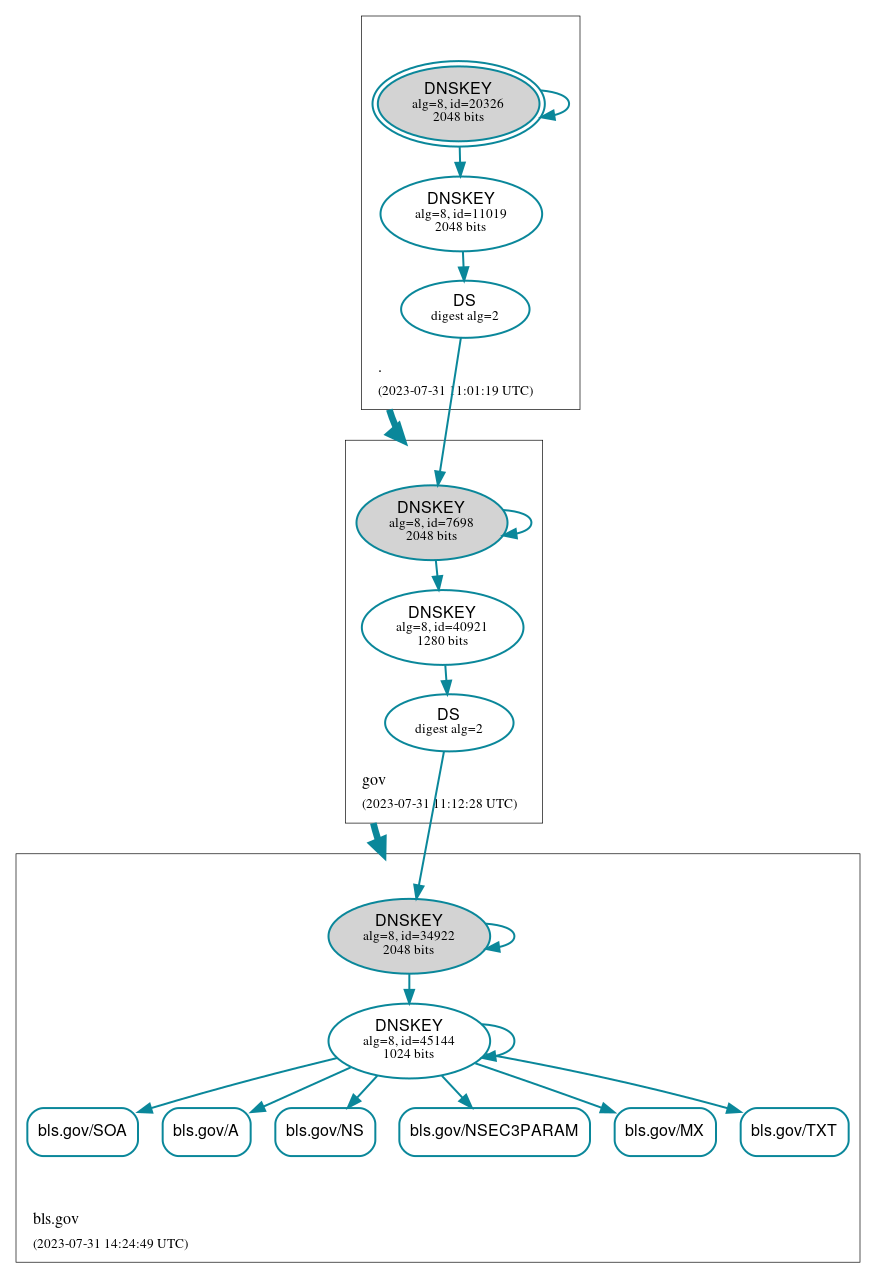 DNSSEC authentication graph