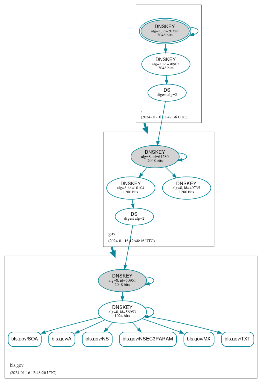 DNSSEC authentication graph