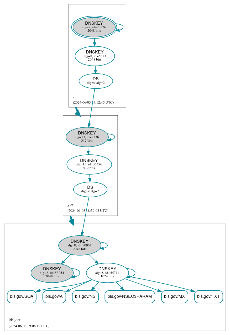 DNSSEC authentication graph